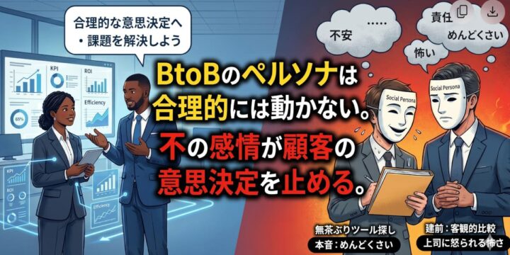 BtoBのペルソナは合理的には動かない。不の感情が顧客の意思決定を止める。